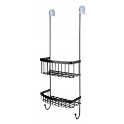 Półka łazienkowa wisząca CZARNA półka pod prysznic IVAR BLACK 21x13x58cm