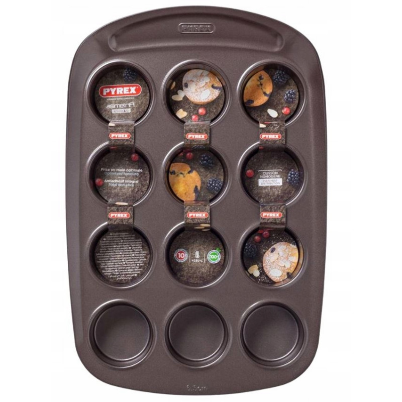 FORMA BLACHA DO PIECZENIA MUFINY PYREX ASIMETRIA MUFFINY BABECZKI 12 szt