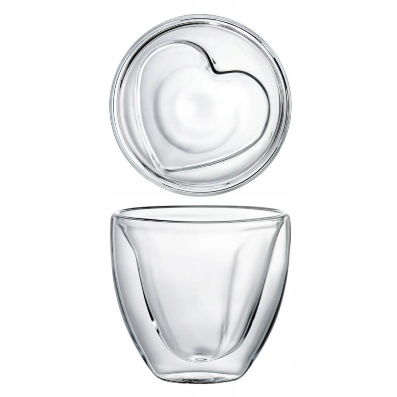 Komplet 2 szklanek termicznych Mia 250 ml Serca AMBITION walentynki