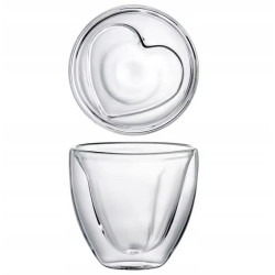 Komplet 2 szklanek termicznych Mia 250 ml Serca AMBITION walentynki
