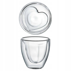 Komplet 2 szklanek termicznych Mia 250 ml Serca AMBITION walentynki