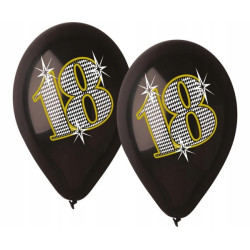 Balony Premium 18lat czarne 5 szt.