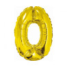 BALON CYFRA 0 ZŁOTA 35CM