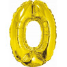 BALON CYFRA 0 ZŁOTA 35CM