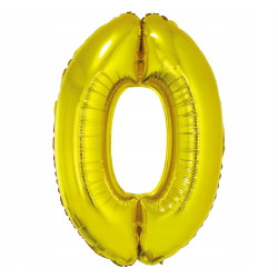 BALON CYFRA ZŁOTY 0 NA HEL 92CM