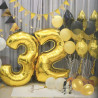 BALON CYFRA ZŁOTY 0 NA HEL 92CM