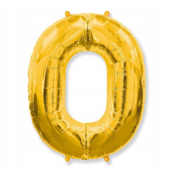 BALON CYFRA ZŁOTY 0 NA HEL 92CM