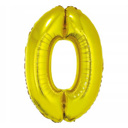 BALON CYFRA ZŁOTY 0 NA HEL 92CM