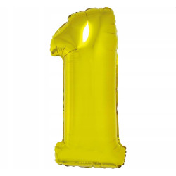 BALON CYFRA ZŁOTY 0 NA HEL 92CM