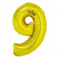 BALON CYFRA ZŁOTY 0 NA HEL 92CM