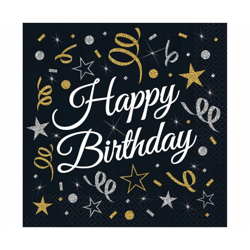Serwetki B&C Happy Birthday, 33x33 cm, 20 szt.