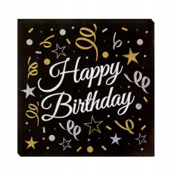 Serwetki B&C Happy Birthday, 33x33 cm, 20 szt.