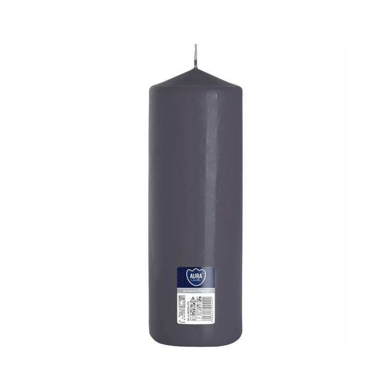 Świeca walec BISPOL 160H 25CM SW80/250 SZARA