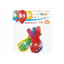 BALONY Z NADRUKIEM CYFRA 50LAT 5SZT