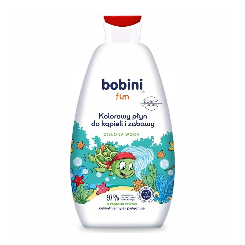 Bobini Płyn do Kąpieli dla Dzieci Barwiący Wodę na Zielono Maxi Piana 500ml