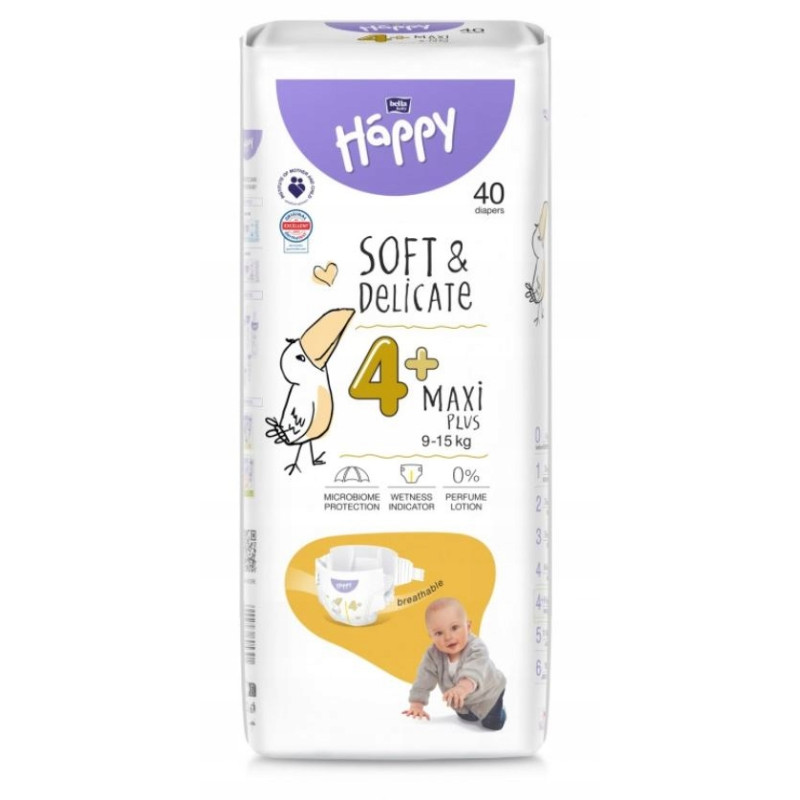 BELLA Baby Happy Pieluszki jednorazowe 4 maxi plus 40SZT