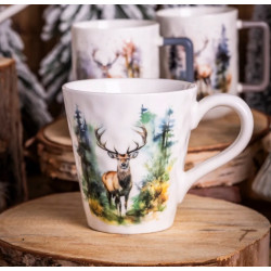 DUŻY KUBEK ŚWIĄTECZNY PORCELANOWY 480 ML JELEŃ