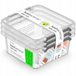 Pojemniki na żywność Moxom Antibacterial 0,85 l, 3 szt.