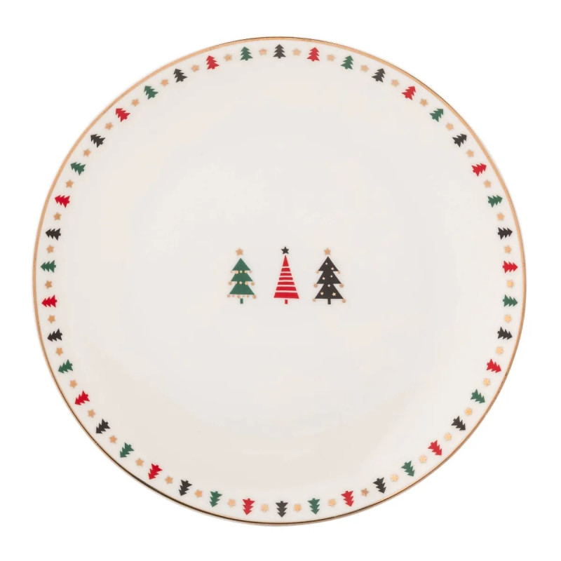 Talerz świąteczny deserowy porcelanowy Altom Design Modern Tree 20 cm