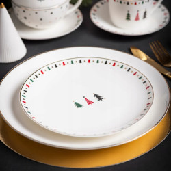 Talerz świąteczny deserowy porcelanowy Altom Design Modern Tree 20 cm