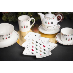 Talerz świąteczny deserowy porcelanowy Altom Design Modern Tree 20 cm