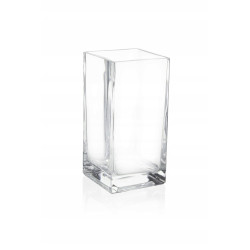 WAZON KWADRAT 10X10CM H-25CM EDWANEX GRUBE SZKŁO