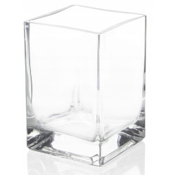 WAZON SZKLANY NA KWIATY KWADRAT 10X10CM H-15CM EDWANEX GRUBE SZKŁO