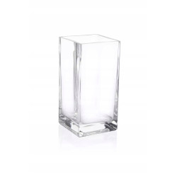 WAZON SZKLANY NA KWIATY KWADRAT 10X10CM H-15CM EDWANEX GRUBE SZKŁO