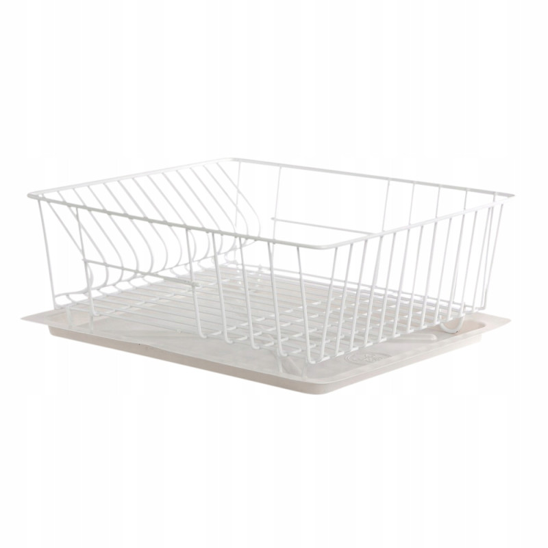 SUSZARKA ZLEWOZMYWAKOWA PROSTOKĄT 36X29CM BIAŁA Z TACKĄ