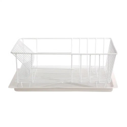 SUSZARKA ZLEWOZMYWAKOWA PROSTOKĄT 36X29CM BIAŁA Z TACKĄ