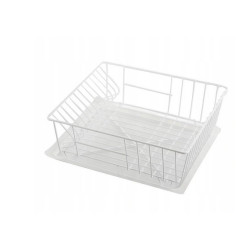 SUSZARKA ZLEWOZMYWAKOWA PROSTOKĄT 36X29CM BIAŁA Z TACKĄ