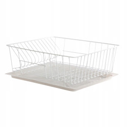 SUSZARKA ZLEWOZMYWAKOWA PROSTOKĄT 36X29CM BIAŁA Z TACKĄ