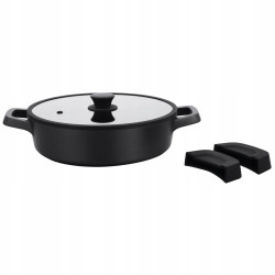 PATELNIA 28 CM GŁĘBOKA Z POKRYWĄ INDUKCJA GAZ 3,5L GREBLON C3