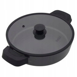 PATELNIA 28 CM GŁĘBOKA Z POKRYWĄ INDUKCJA GAZ 3,5L GREBLON C3