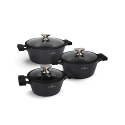 ZWIEGER BLACK STONE Zestaw Garnków 6 el Indukcja Greblon