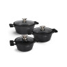 ZWIEGER BLACK STONE Zestaw Garnków 6 el Indukcja Greblon