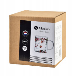 Kubek szklany z podwójnymi ściankami 300ml PETER FLOWERS suszone kwiaty