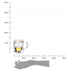 Kubek szklany z podwójnymi ściankami 300ml PETER FLOWERS suszone kwiaty