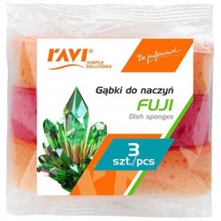 GĄBKI DO NACZYŃ ZMYWAKI KUCHENNE FUJI RAVI 3SZT MIX KOLORU