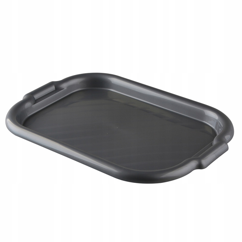 Taca do serwowania plastikowa prostokątna Bentom 39 cm srebrna