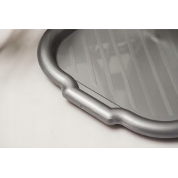 Taca do serwowania plastikowa prostokątna Bentom 39 cm srebrna