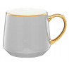 Kubek ROYAL 460ml jasny szary złoty AMBITION duży porcelanowy