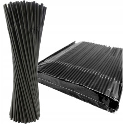 Słomki do picia plastikowe czarne rurki do picia wielorazowe 500 sztuk