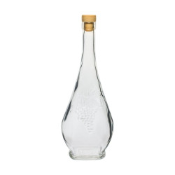 Butelka Luigi z korkiem, zdobiona, biała 0,5 L