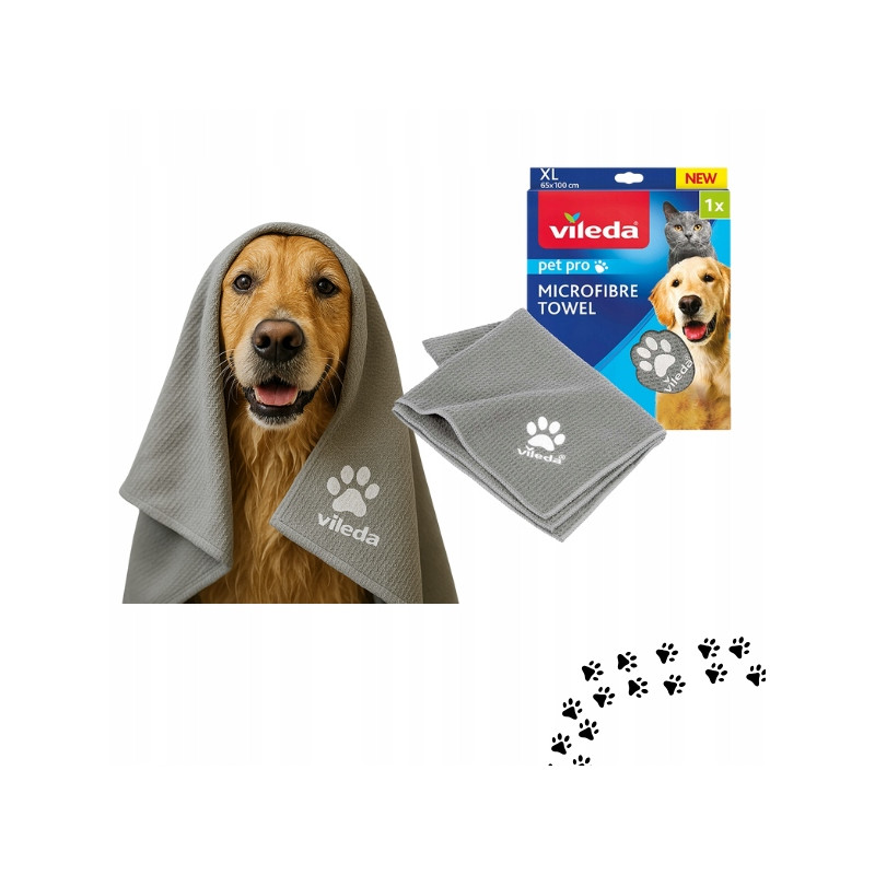 Vileda Pet Pro XL ręcznik z mikrofibry dla zwierząt, szybkoschnący