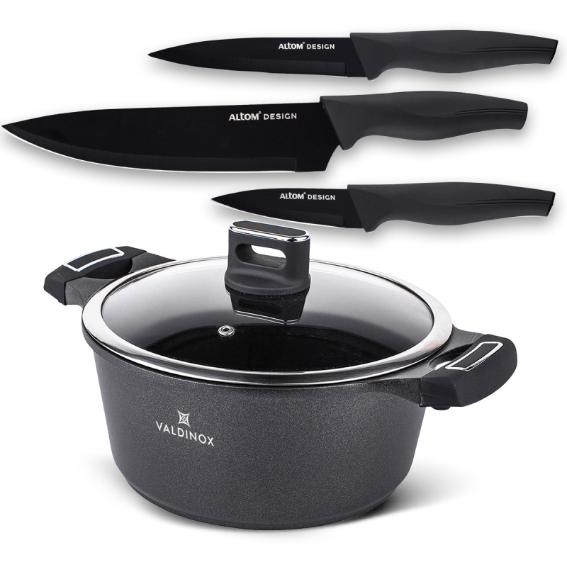 VALDINOX STRONG GARNEK 24CM POKRYWKA 4.3 L.+ GRATIS NOŻE INDUKCJA GAZ