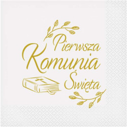 Serwetki Pierwsza Komunia Święta (biblia) 33x33 cm 20 szt.
