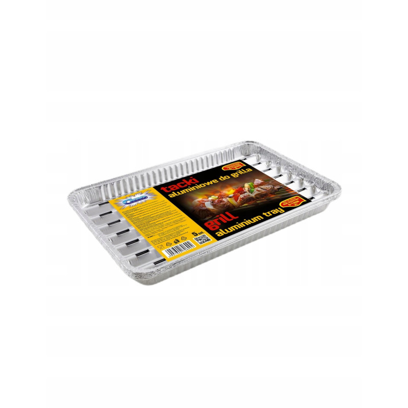 TACKI DO GRILLA ALUMINIOWE PATERY JEDNORAZOWE BBQ 5szt TACKA GRILL