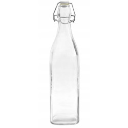 Butelka 1L z hermetycznym zamknięciem - kwadratowa 1SZT