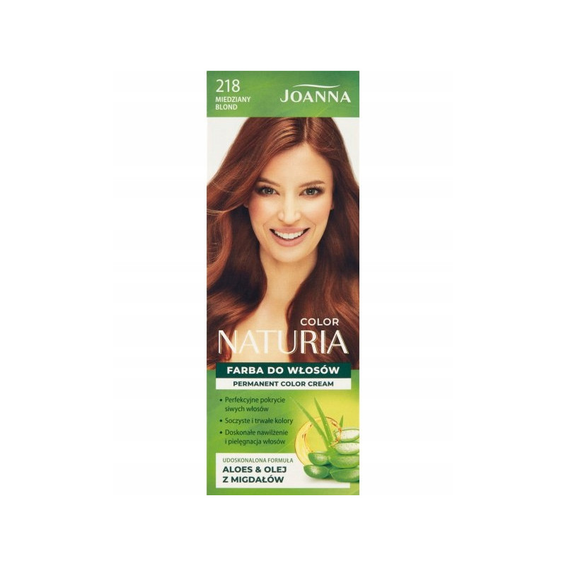JOANNA NATURIA COLOR FARBA DO WŁOSÓW MIEDZIANY BLOND 218 ALOES